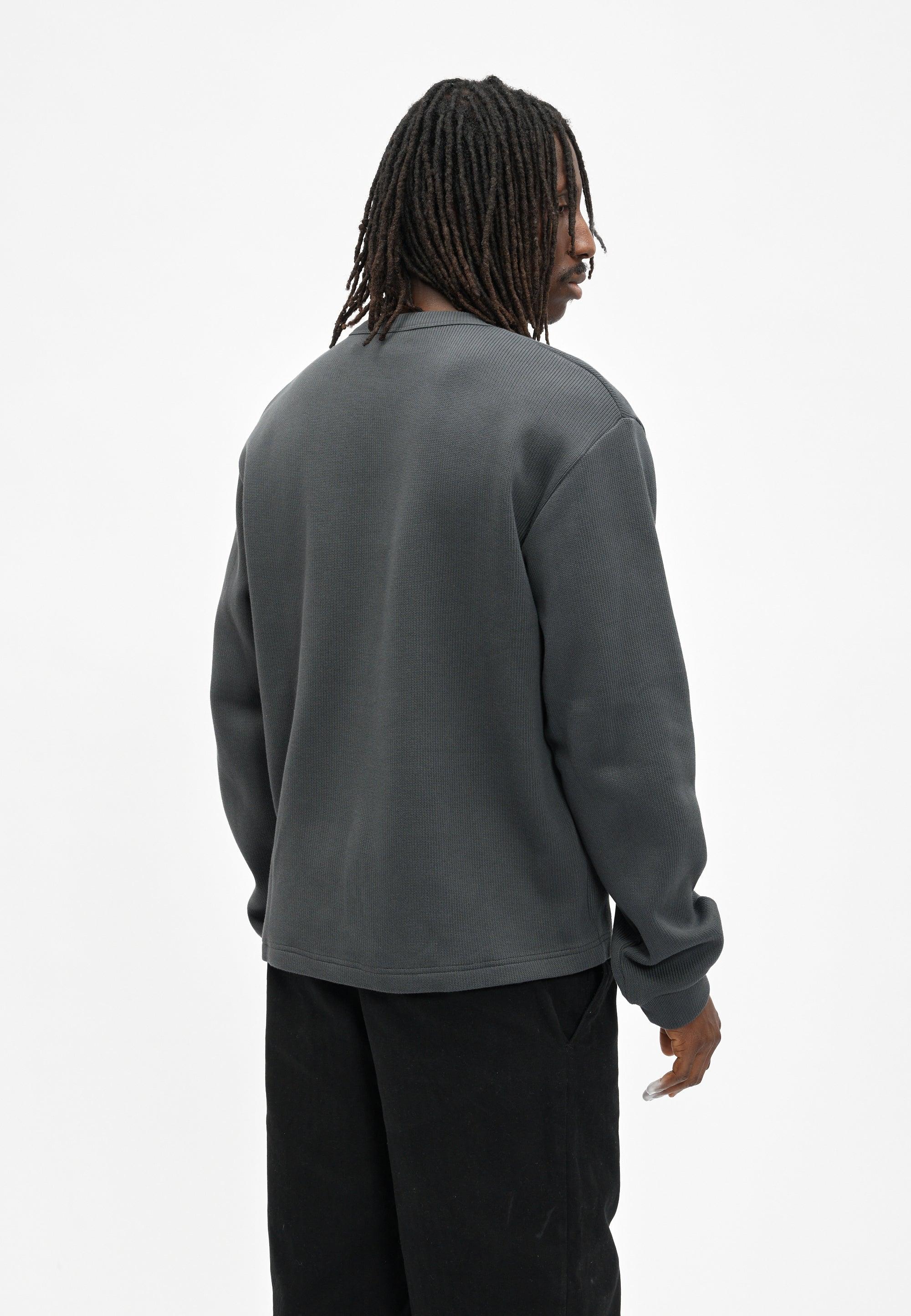 Cleptomanicx Double Crewneck Asphalt Pullover Herren grau